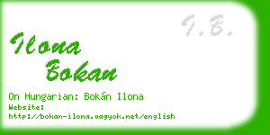 ilona bokan business card