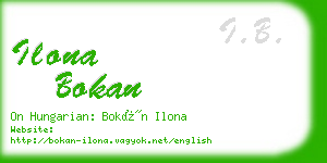 ilona bokan business card